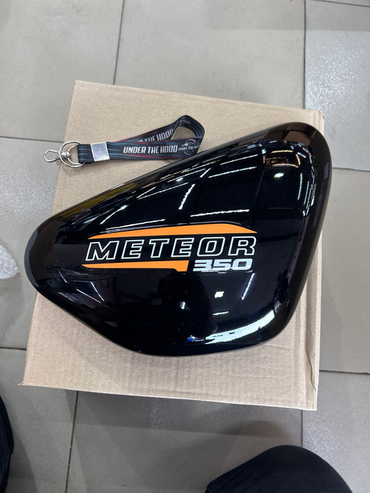 Royal Enfield Meteor 350 Fireball Orange RH Outer Cover with Orange Sticker Gloss Black RAV02805/A