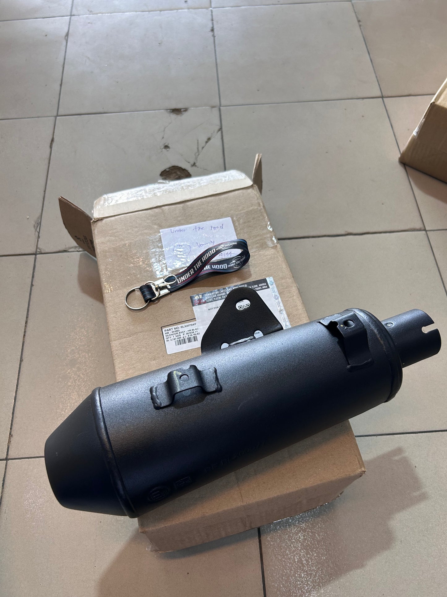 Royal Enfield Hunter 350 Stock Silencer Assembly HR Black – Genuine OEM Exhaust – RLX00794/F