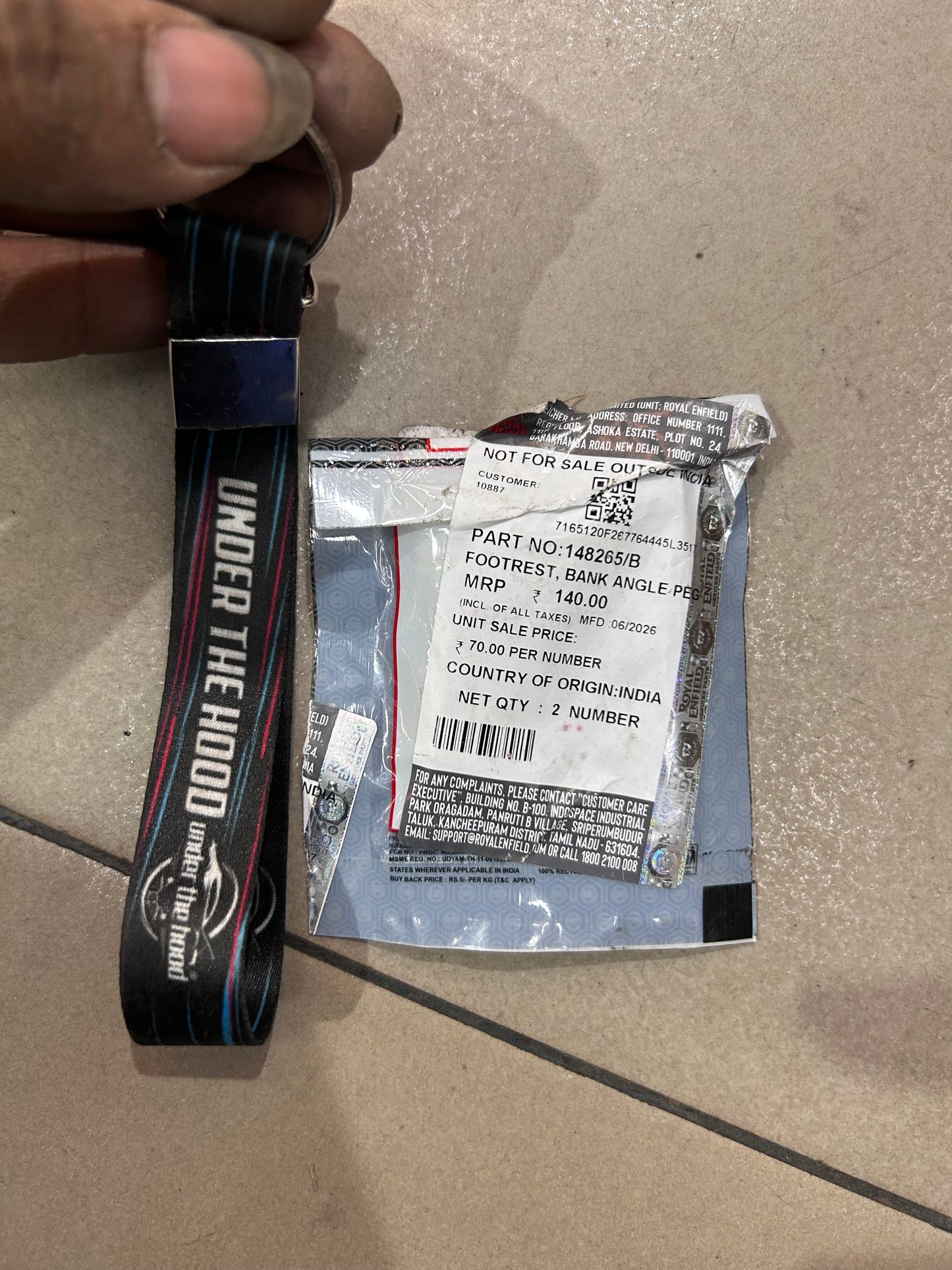 Royal Enfield Continental GT 650 Footrest Bank Angle Peg 148265/B