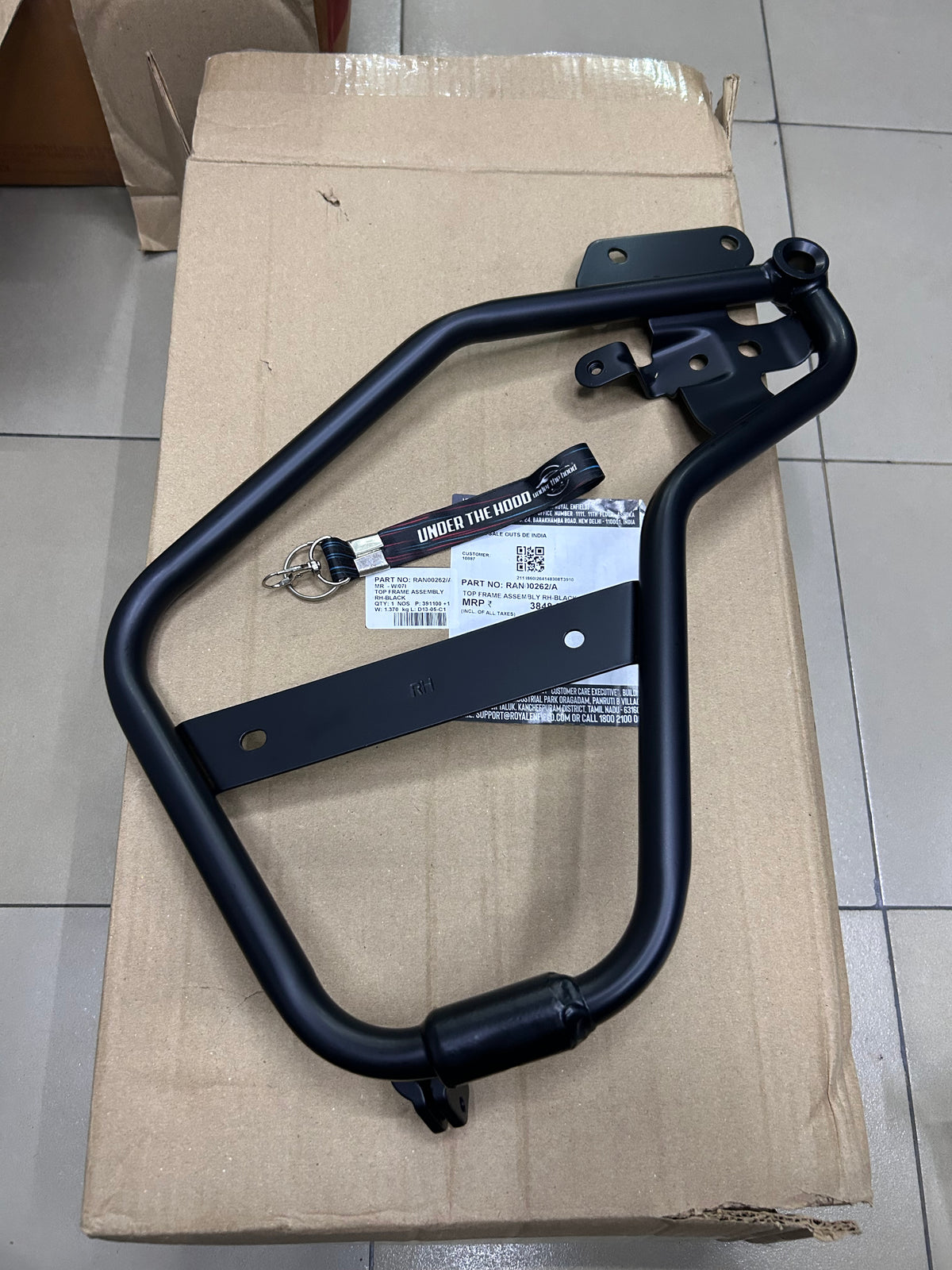 Royal Enfield Genuine Top Frame Assembly RH - Black for Royal Enfield Himalayan 411 ABS (BS6/BS6V) – RAN00262/A