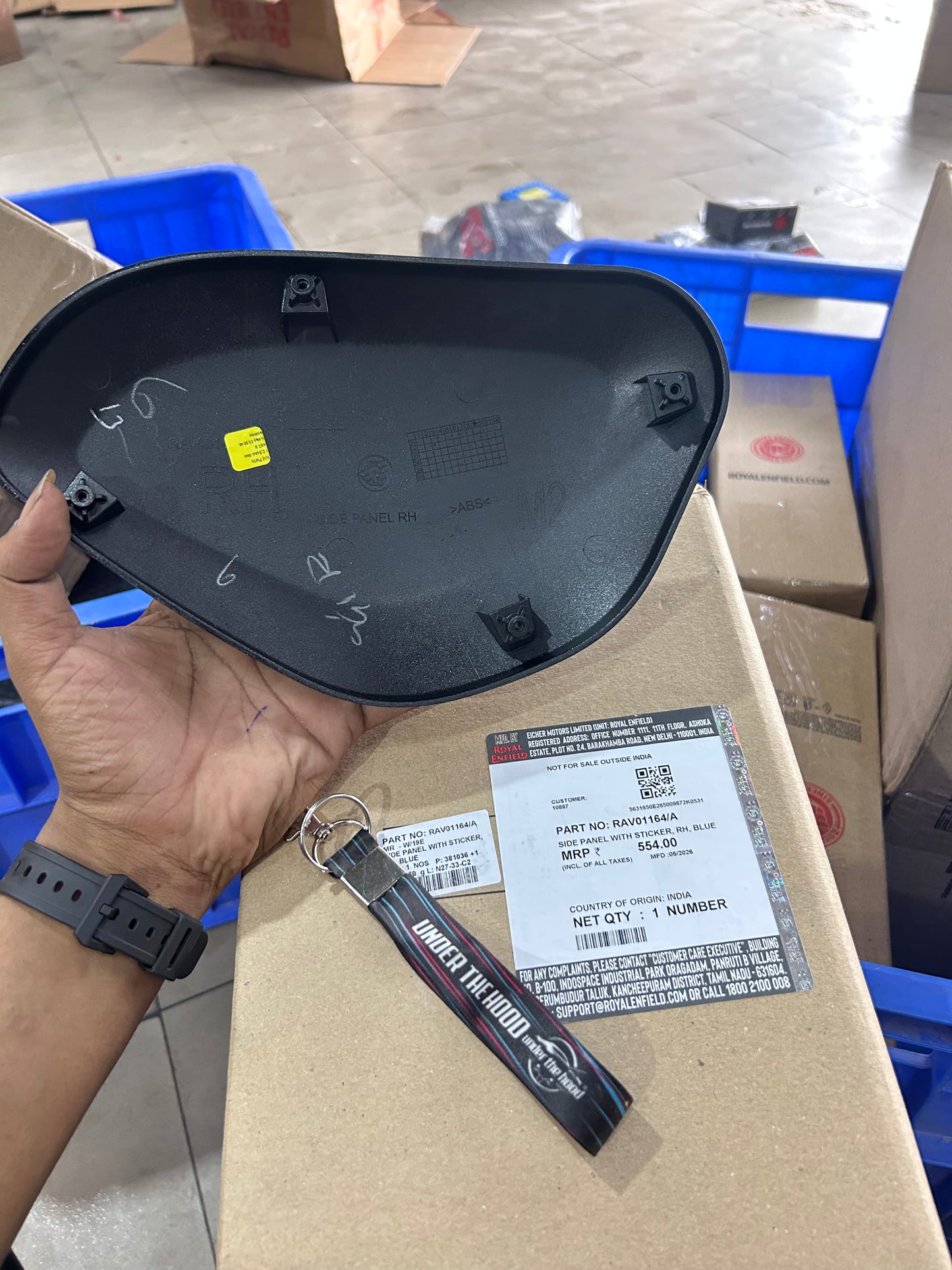 Royal Enfield Side Panel with Sticker RH Blue RAV01164/A for Hunter 350