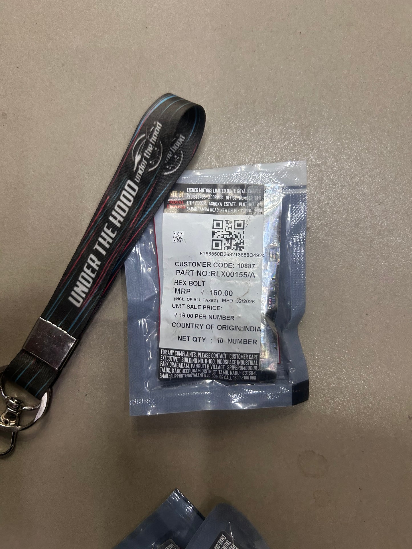 Royal Enfield Hex Bolt M6 x 1 x 7 OEM Hardware – RLX00155/A