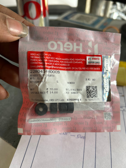 Hero 22804148000S Rubber Clutch Damper – Universal for Activa, Maestro, Jupiter, NTorq, Pleasure