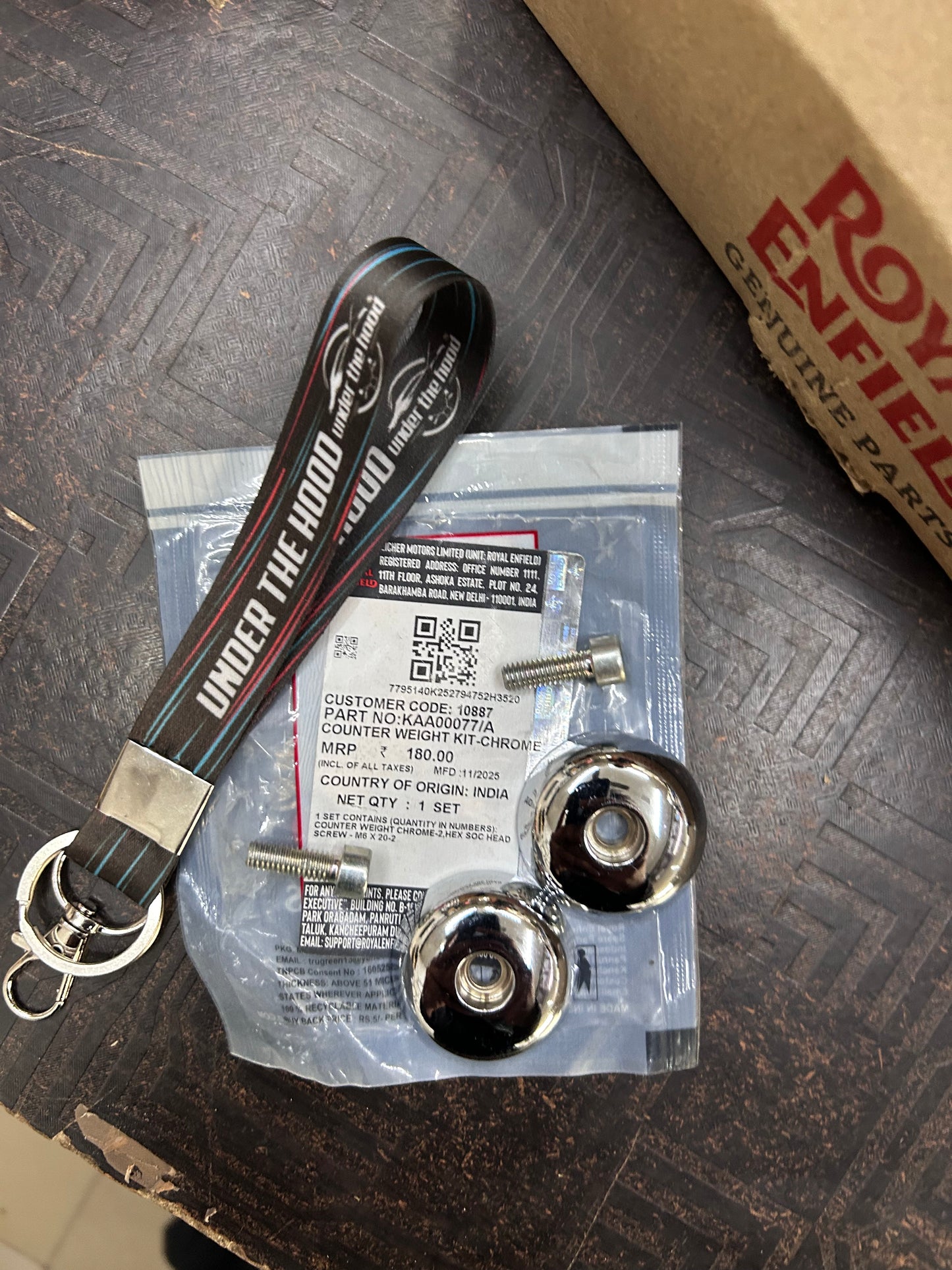 Royal Enfield KAA00077/A – Counter Weight Kit (Chrome) for All New Classic 350 (Reborn) & Meteor 350 | Genuine OEM