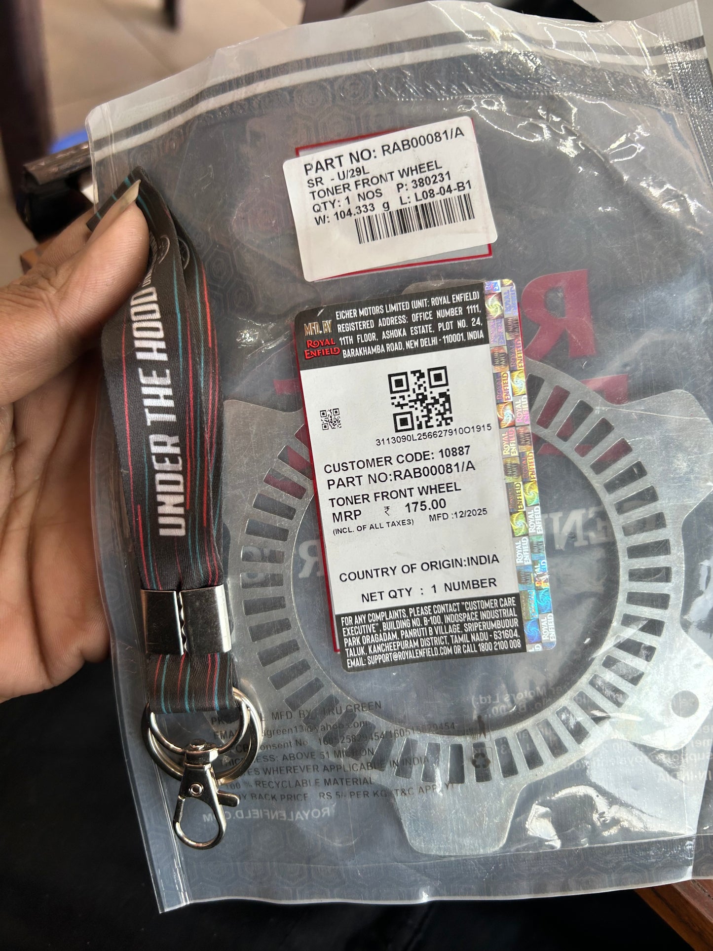 Royal Enfield Genuine RAB00081/A – Toner Front Wheel (ABS Tone Ring / Reluctor Ring) – Classic 350 ABS BS4 & Thunderbird X 500 ABS