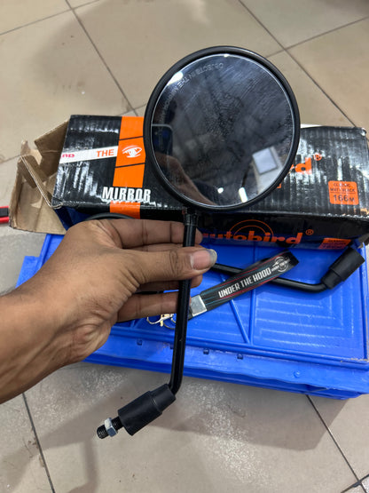 Royal Enfield Classic 350 / 500 UCE Matt Black Round Rear View Mirror – Autobird 166M | LH, RH or Pair