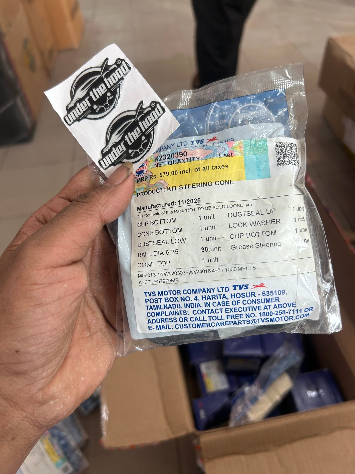 TVS Genuine Kit Steering Cone for TVS NTorq 125 (Carb/FI, XP) – Part No. K2320390