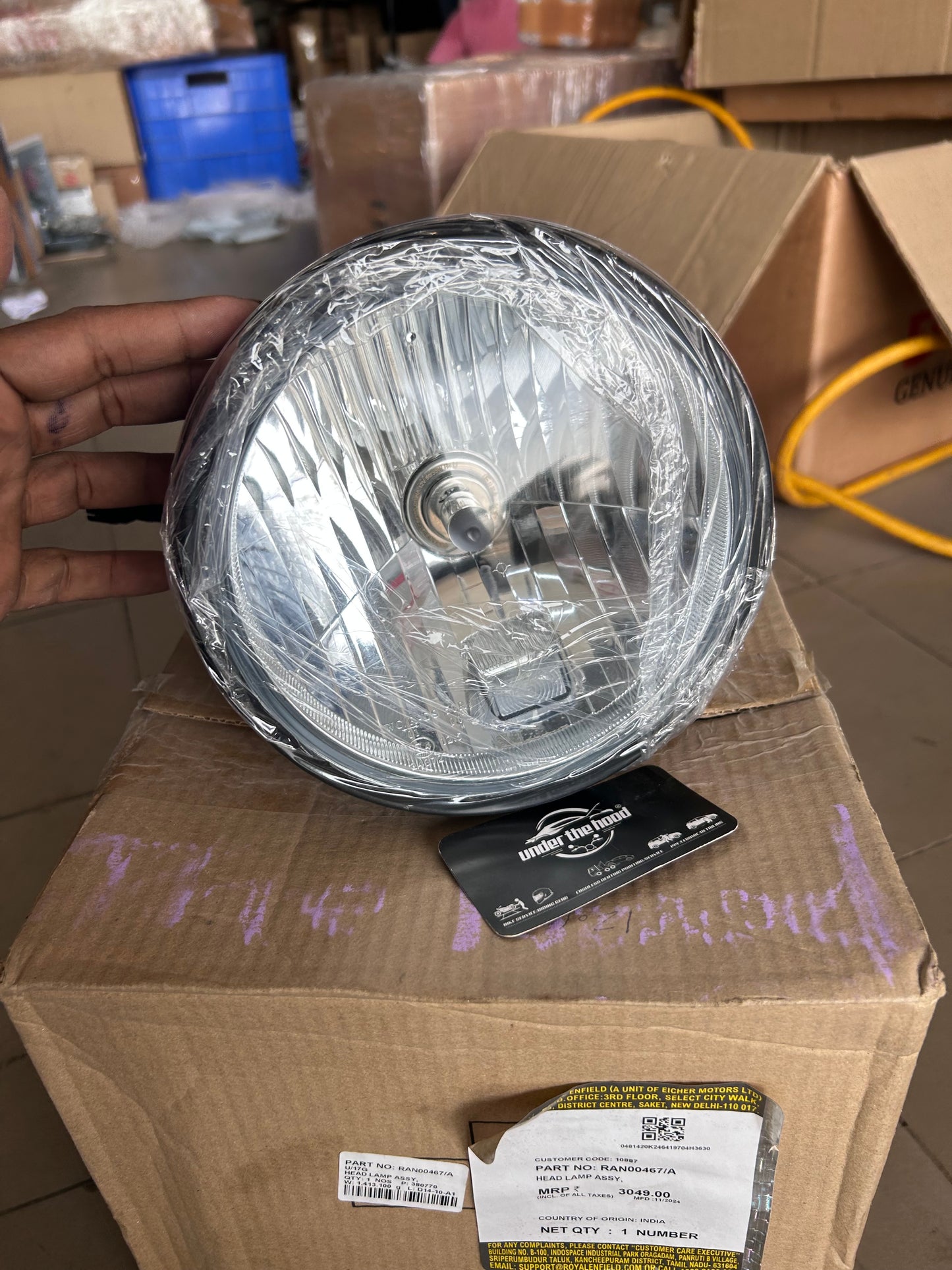 Royal Enfield Headlamp Assembly Black RAN00467/A for Himalayan 411 & Scram 411