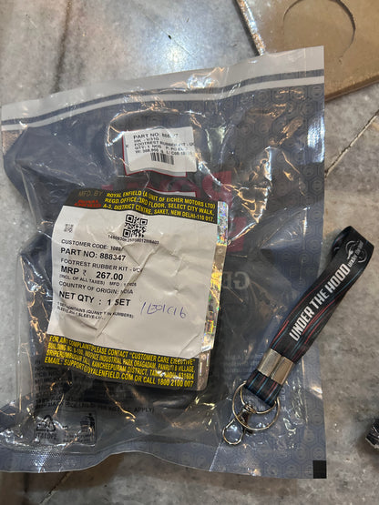 888347 – Footrest Rubber Kit (UCE) for Bullet 350 UCE, Bullet 500 UCE, Electra 350 UCE, Classic 350/500 UCE – Genuine Royal Enfield