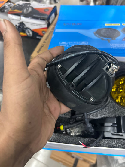 LIU HJG 70W 7-LED Round Fog / Driving Lights (Yellow) – Pair | DC 9–36V | IP68