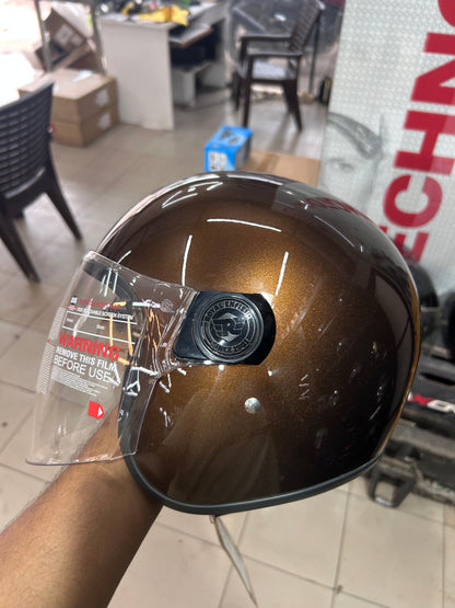 Royal Enfield Jet Open Face Helmet – OP MLG – Gloss Brown – Size L (58cm) – HESS22001 – RRGHEP000390