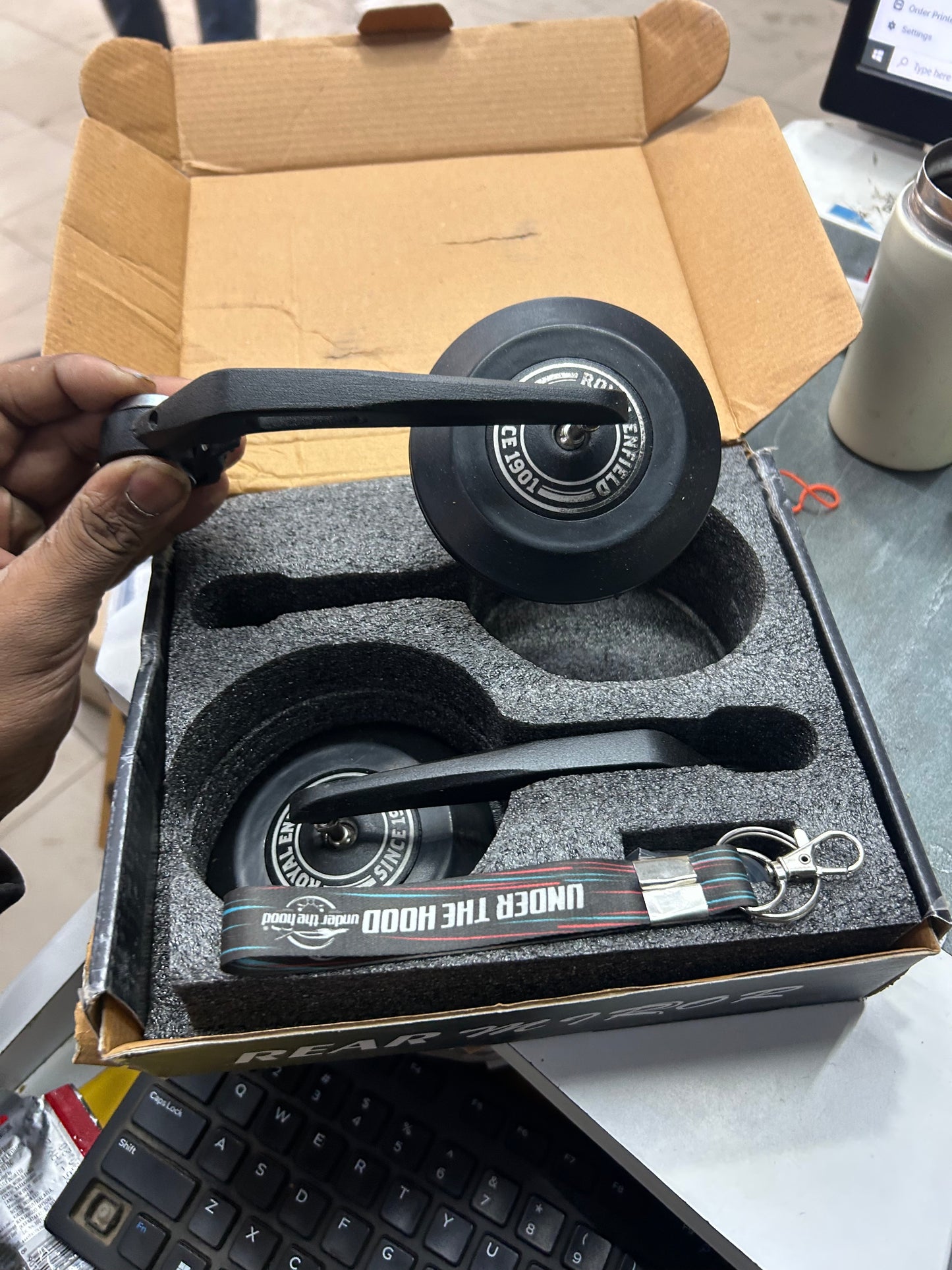 Premium GMA-Style Bar-End Touring Mirrors for Royal Enfield (Replica) – Under The Hood Edition