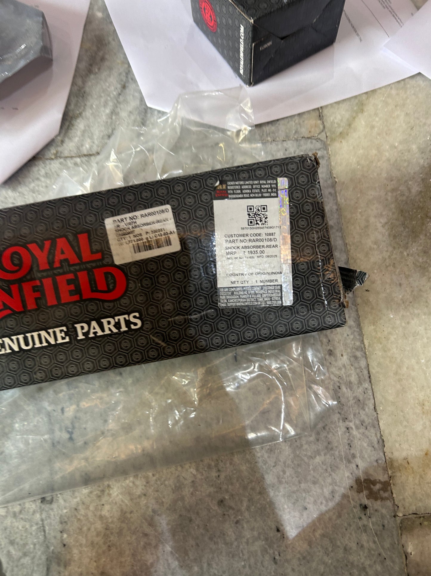 Royal Enfield RAR00108/D – OEM Rear Shock Absorber Chrome (Single) for Classic 350 Reborn & New Bullet 350 J-Series