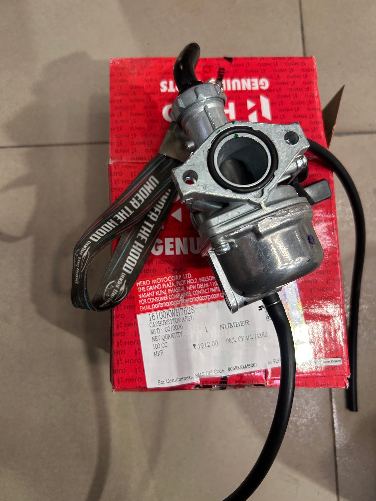 Hero Genuine Carburettor Assembly (Carburetor Assy) for Splendor+ / Passion Plus | Part No 16100KCC942S New Part Number 16100KWH762S
