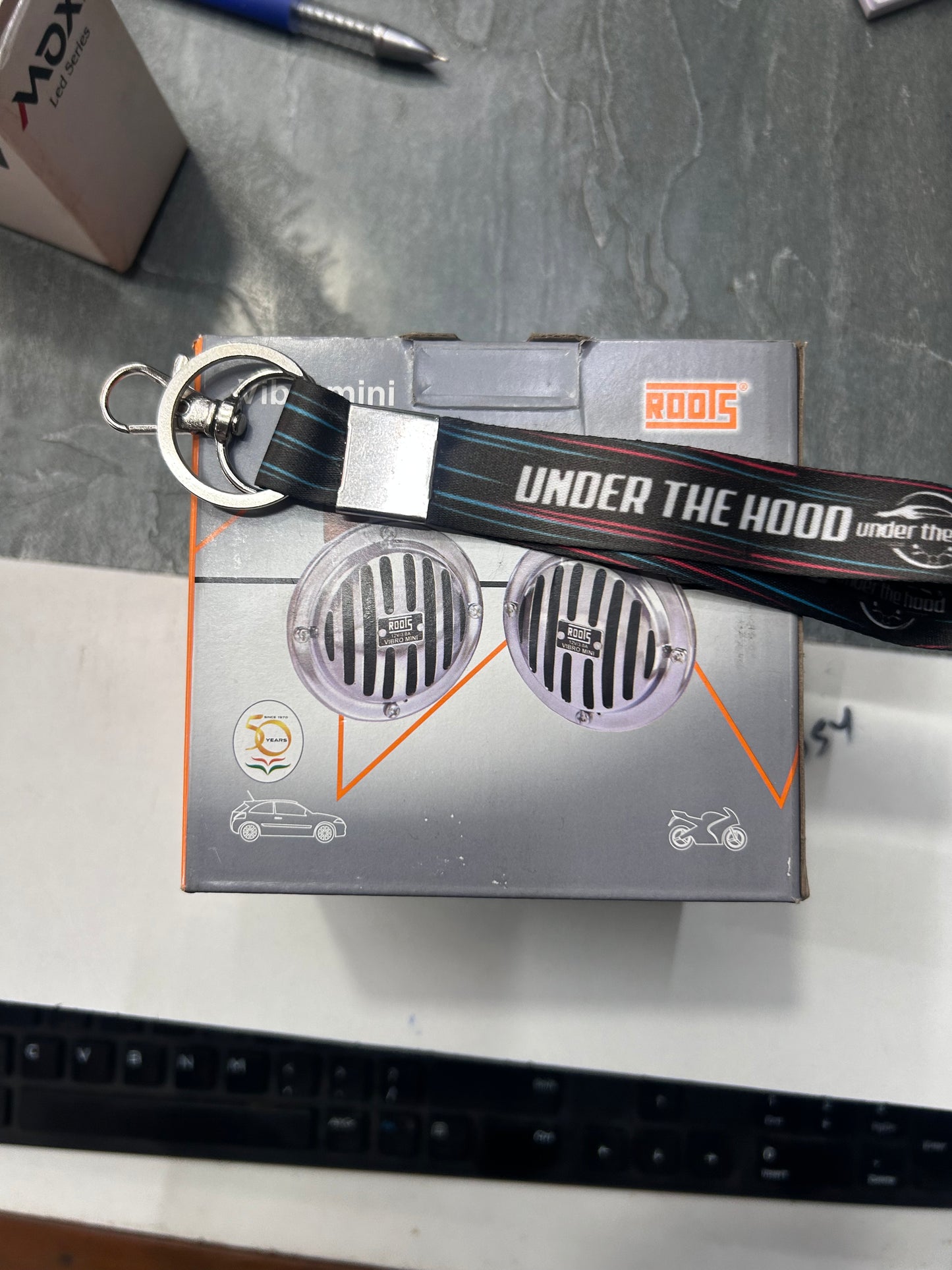 Roots Vibromini 12V Horn – Compact, Loud Horn for Royal Enfield, Bikes & Cars (High/Low Tone)