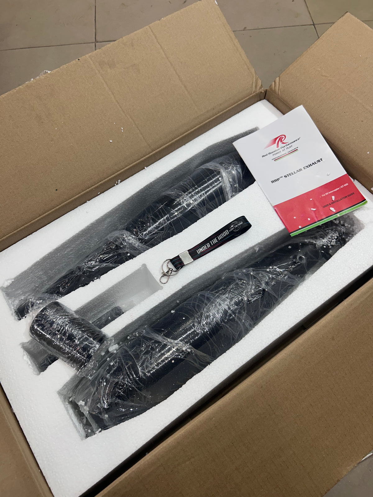 Red Rooster Black Matte Exhaust for Royal Enfield Interceptor 650 & Continental GT 650 – Stellar Edition