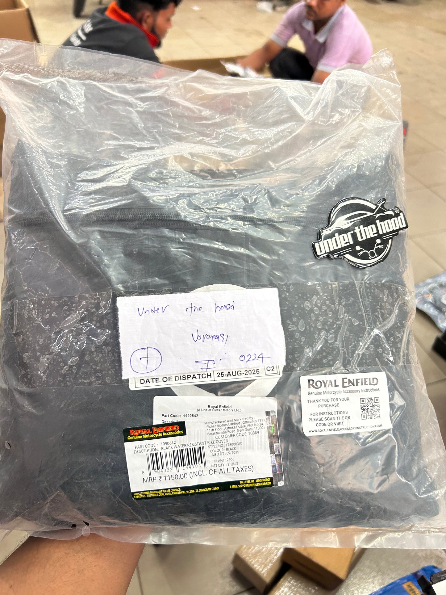 Royal Enfield Black Water-Resistant Bike Cover 1990642 — Genuine RE Accessory for All Models