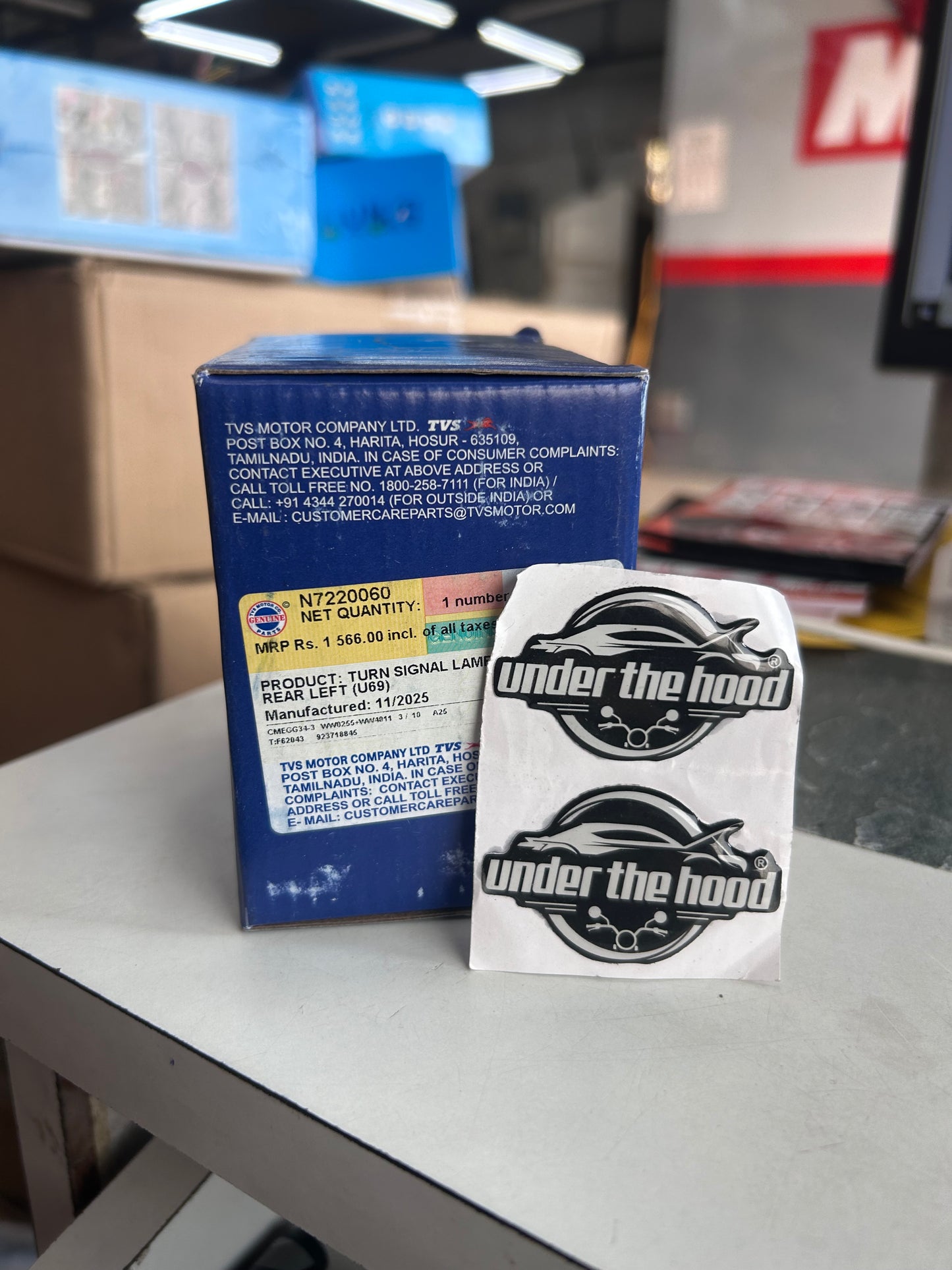 TVS Genuine Rear Left Turn Signal Lamp (Rear LH Indicator) for Apache RR 310 / Apache 310 – Part No. N7220060