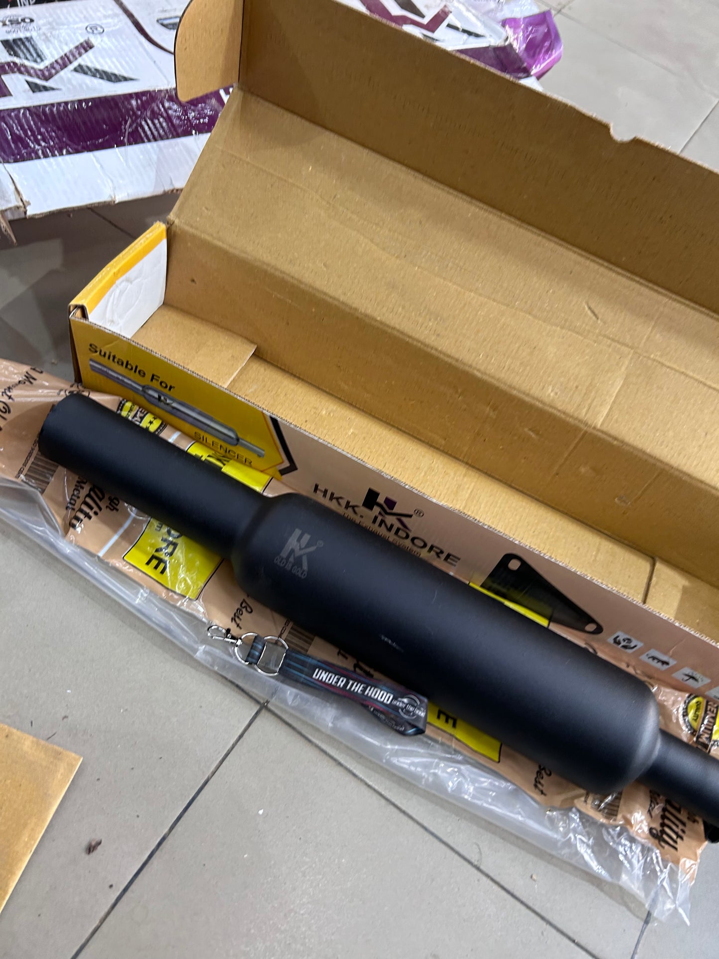 HKK Indore HKM4 Black Silencer for Royal Enfield Classic 350 Reborn J-Series