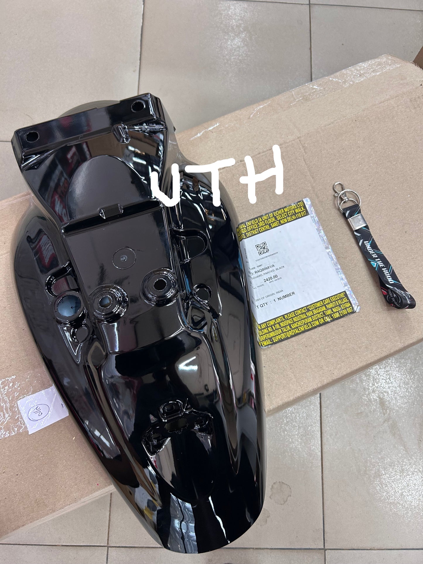 Royal Enfield RAQ00681/A – Rear Mudguard (Painted Black) | Genuine OEM for Hunter 350 (Dapper, Metro, Metro Rebel, Retro/Factory)