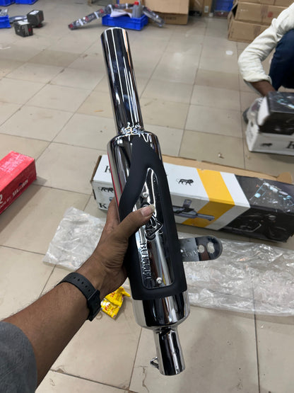 Silmen/Silman Indori Silencer with Plate – Direct Fit for Royal Enfield Meteor 350 & Classic Reborn 350 (J-Series)