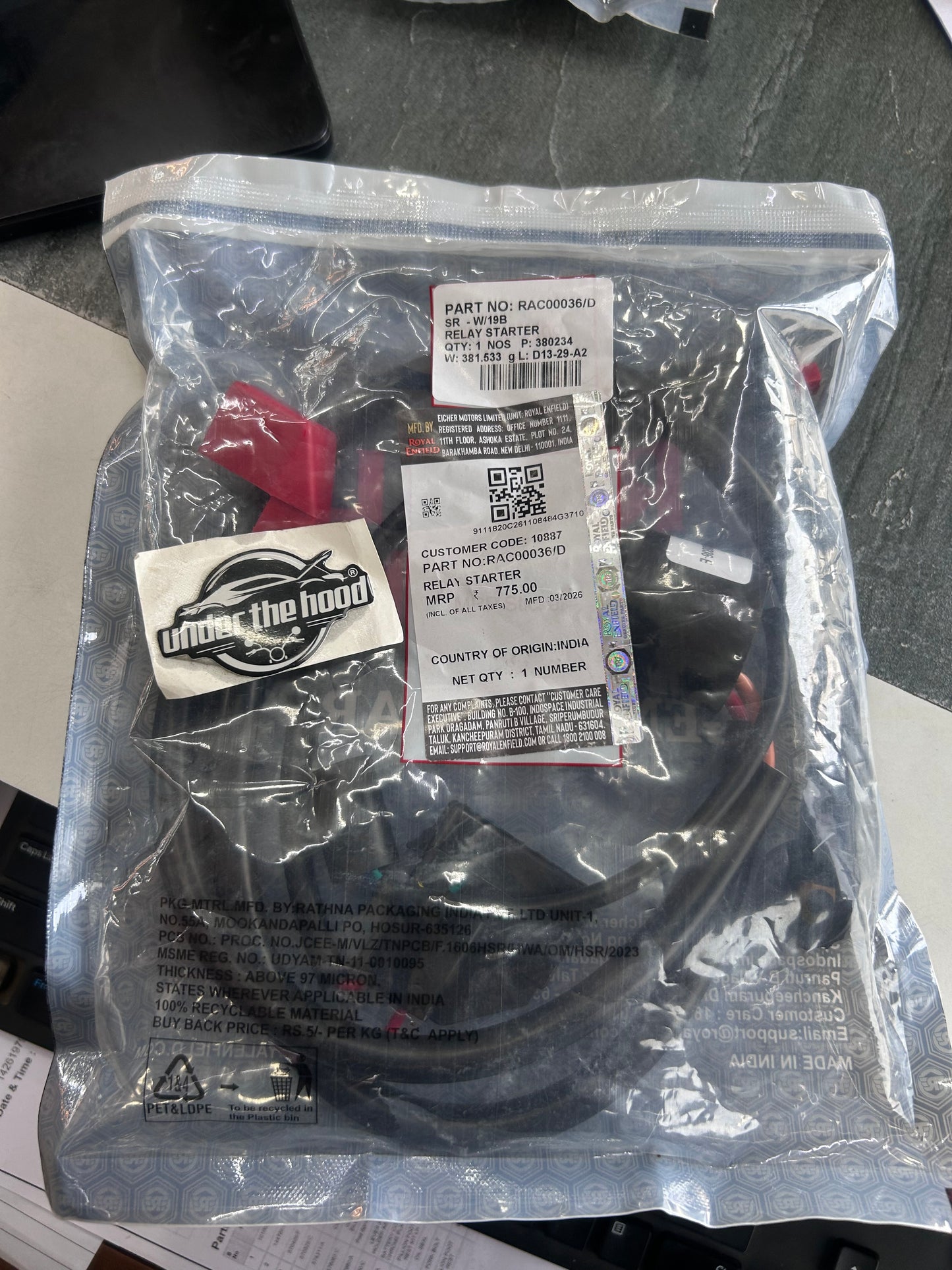 Royal Enfield Starter Relay – RAC00036/D (BS4 Models) | Genuine OE Replacement