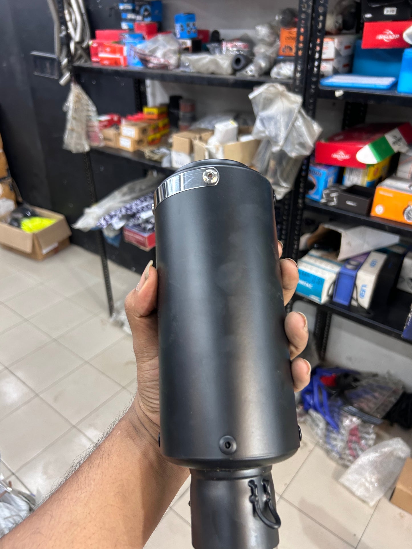 SC Project Style Short Can Exhaust – Universal 51mm Fit for Royal Enfield, KTM, Yamaha, Bajaj, Honda & More – Matte Black, Race Sound