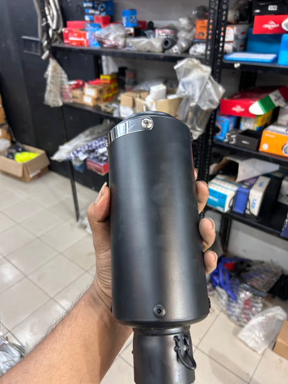 SC Project Style Short Can Exhaust – Universal 51mm Fit for Royal Enfield, KTM, Yamaha, Bajaj, Honda & More – Matte Black, Race Sound