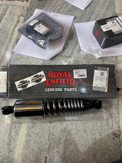 Royal Enfield RAR00108/D – OEM Rear Shock Absorber Chrome (Single) for Classic 350 Reborn & New Bullet 350 J-Series