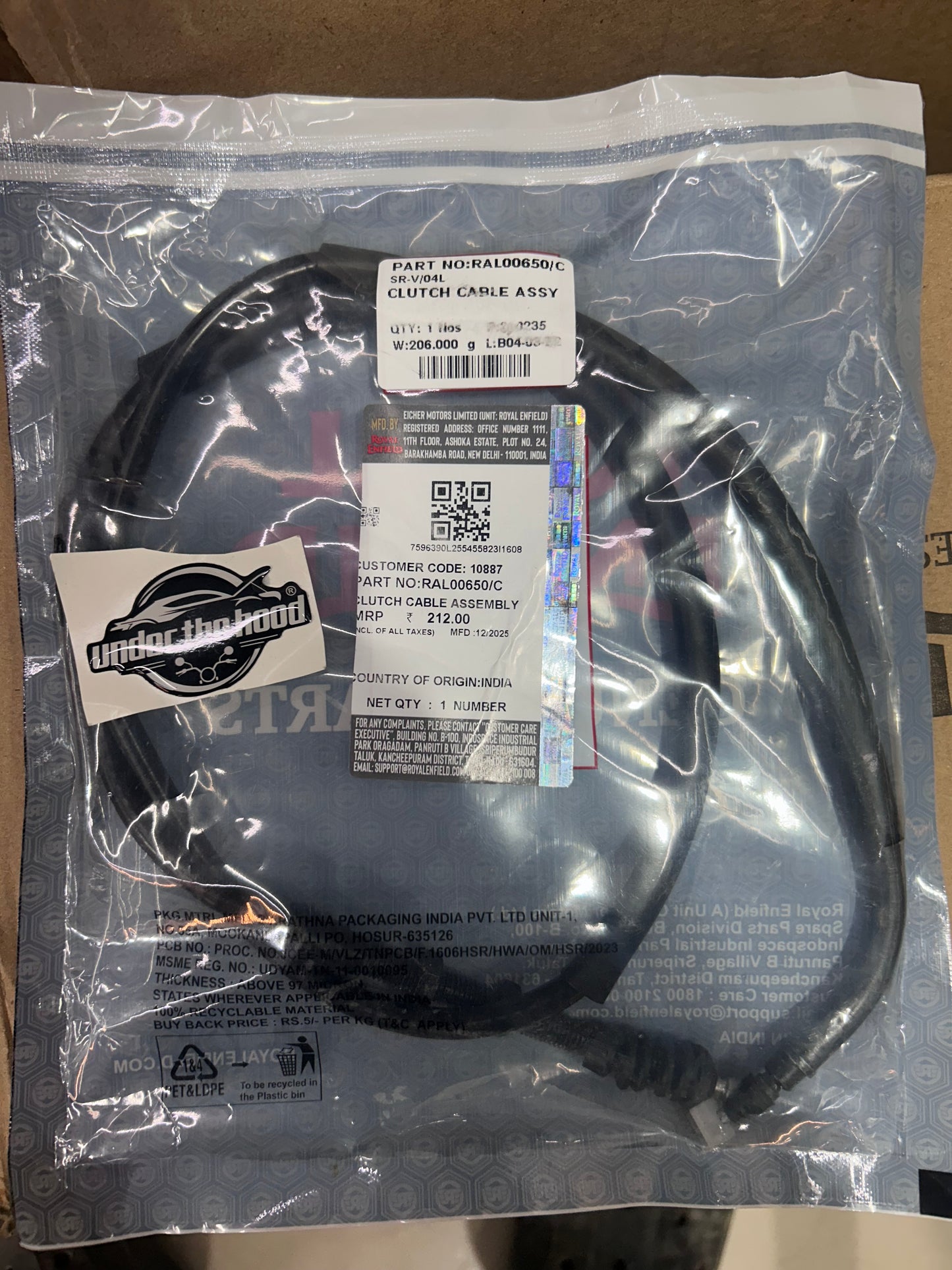 Royal Enfield Interceptor/GT 650 Clutch Cable Interceptor 650 Clutch Cable GT 650 Clutch Cable  (Compatable with All model)