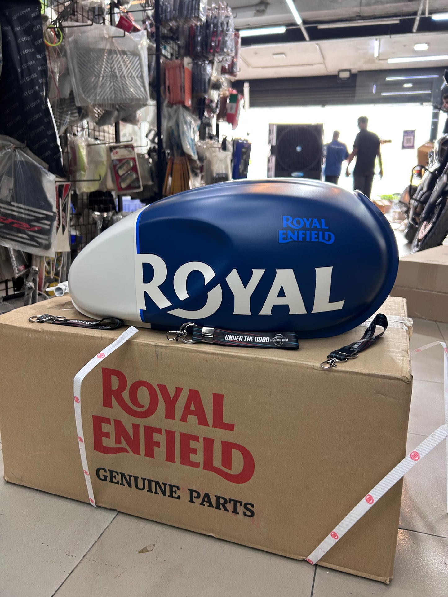 Royal Enfield Fuel Tank Assembly with Sticker Blue RAK01772/A for Hunter 350 Rebel Blue
