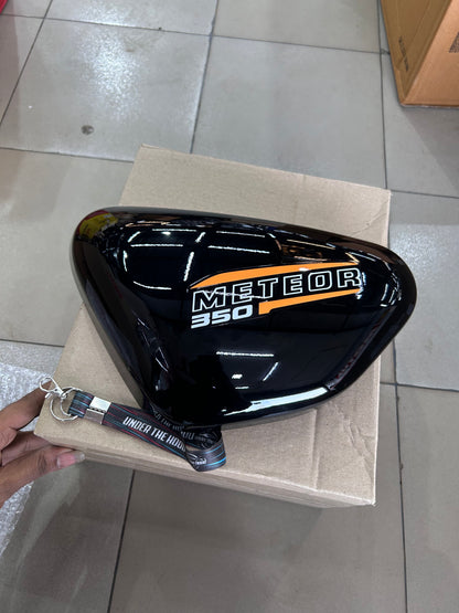 Royal Enfield Meteor 350 Fireball Orange LH Outer Cover with Orange Sticker Gloss Black RAV02804/A