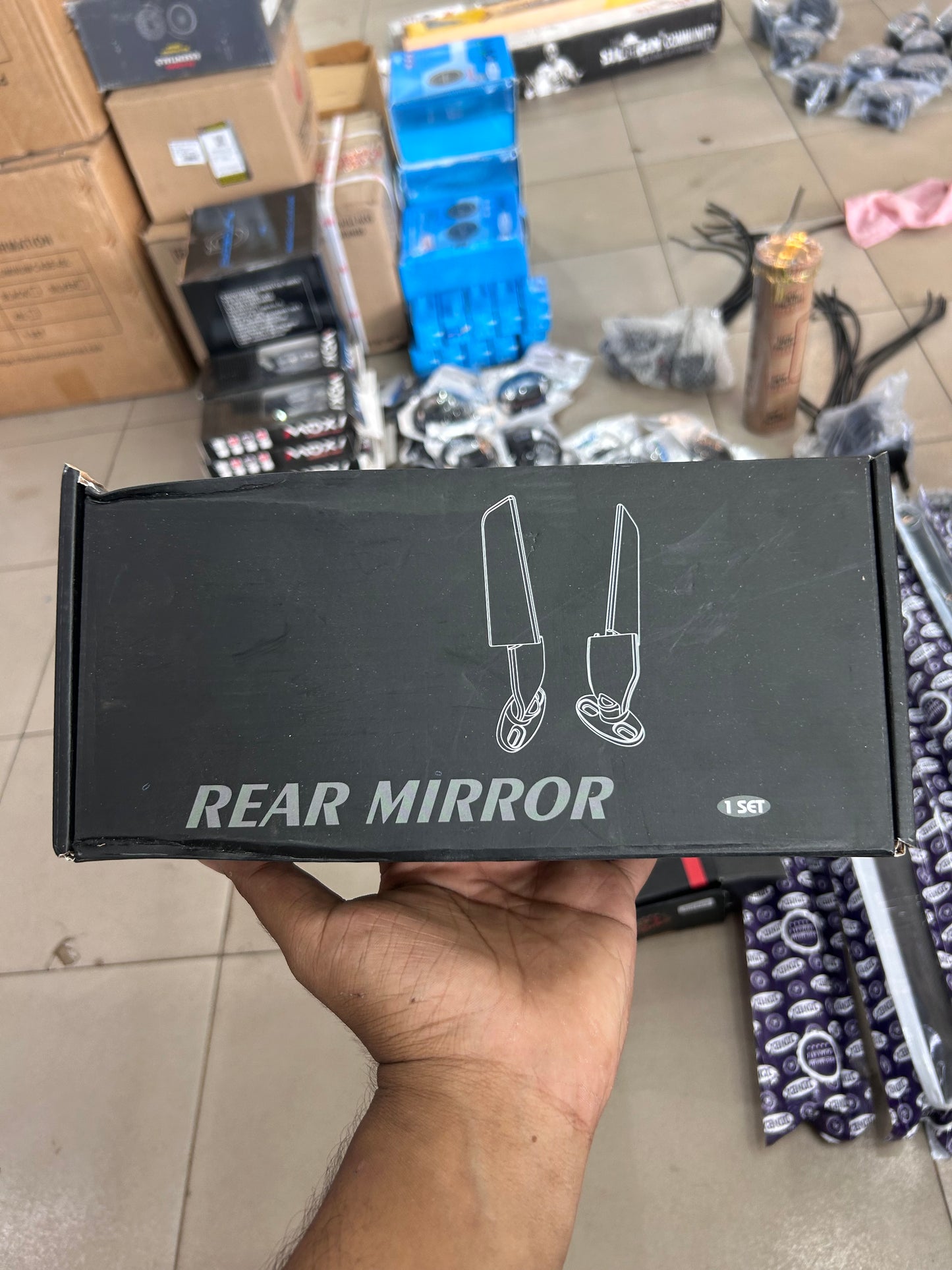 Universal Wing Mirror Set for Faired Bikes – Compatible with Yamaha R15, Pulsar RS200, Pulsar 220 | Matte Black | Aerodynamic Styling (1 Set – Left + Right)