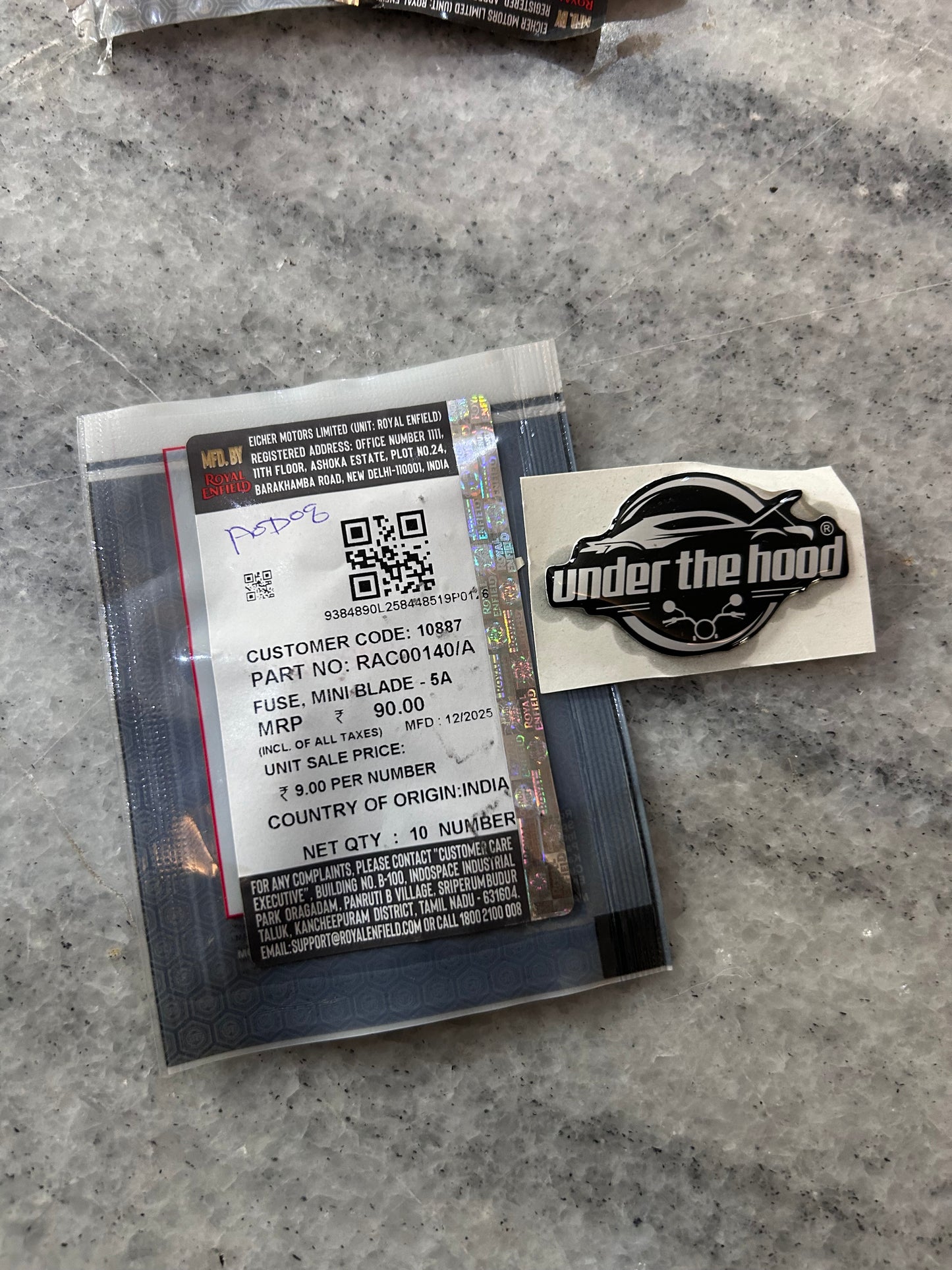 Royal Enfield Mini Blade Fuse – 5A (Electrical OE) — Classic 350 ABS BS4 (confirmed) — RAC00140 / RAC00140/A