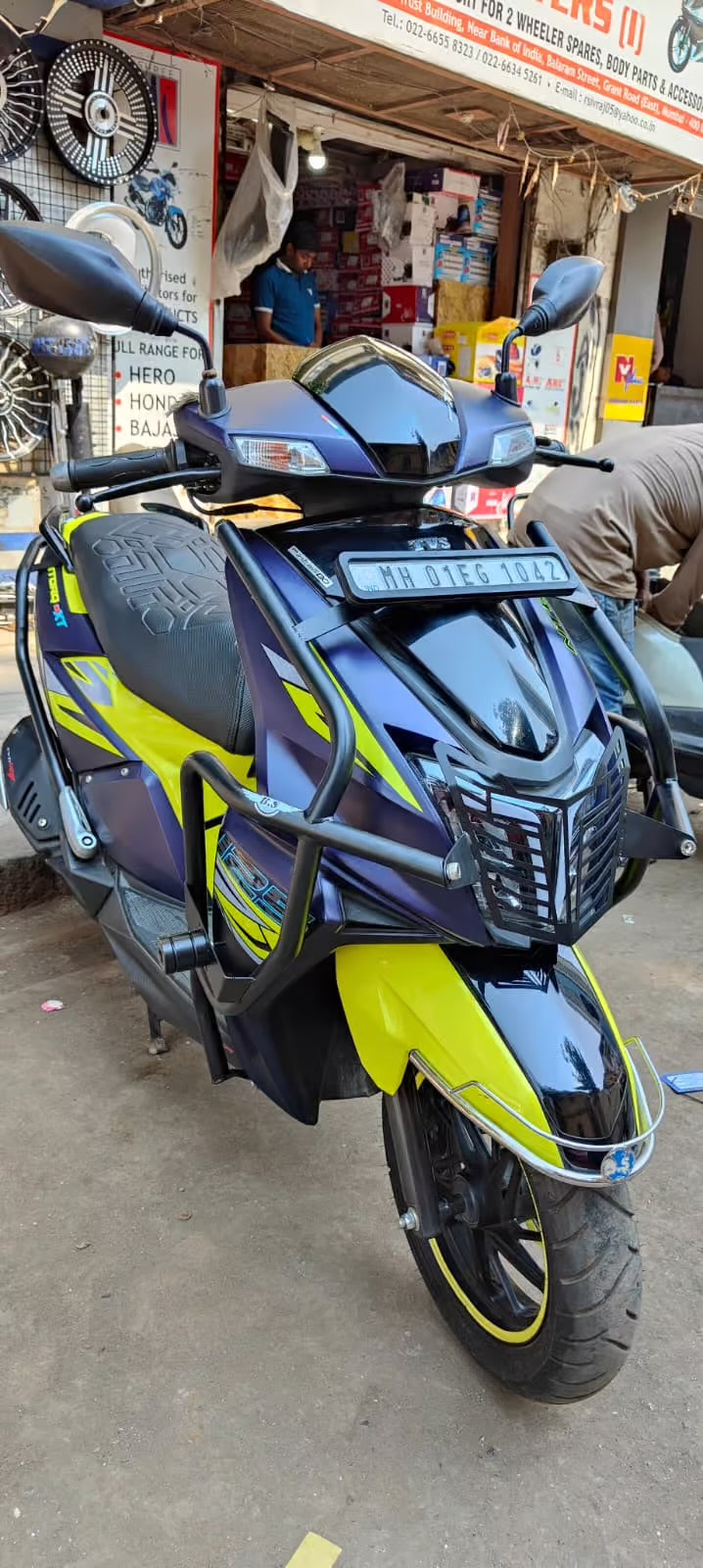 Heavy Crash Guard for TVS Ntorq | Stainless Steel | Black Powder-Coated | BS Auto