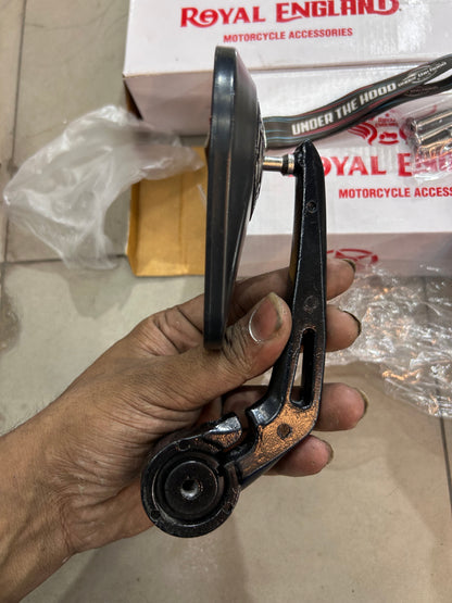 Royal Enfield Touring Style Mirrors (GMA Style Replica) – Triangular Black Mirror Pair for Classic, Bullet, Meteor, Hunter, Himalayan, Interceptor & GT 650