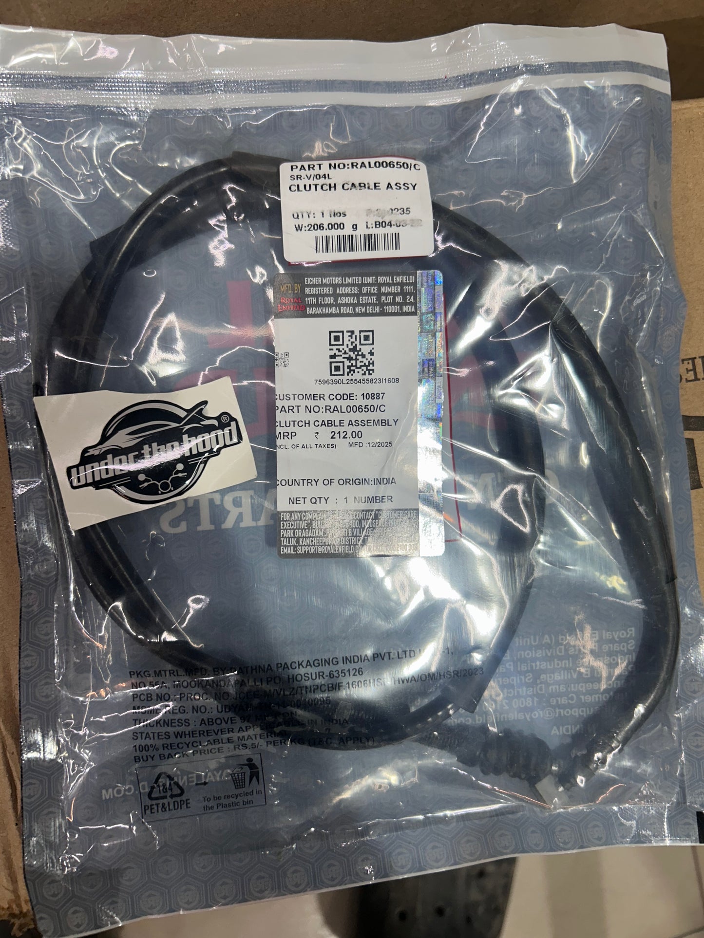 Royal Enfield Interceptor/GT 650 Clutch Cable Interceptor 650 Clutch Cable GT 650 Clutch Cable  (Compatable with All model)