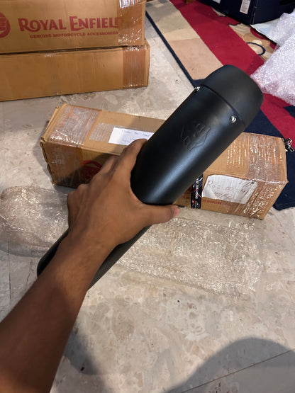 Royal Enfield 1990727 Black Tapered Silencer-IN — OEM Black Exhaust for Classic UCE