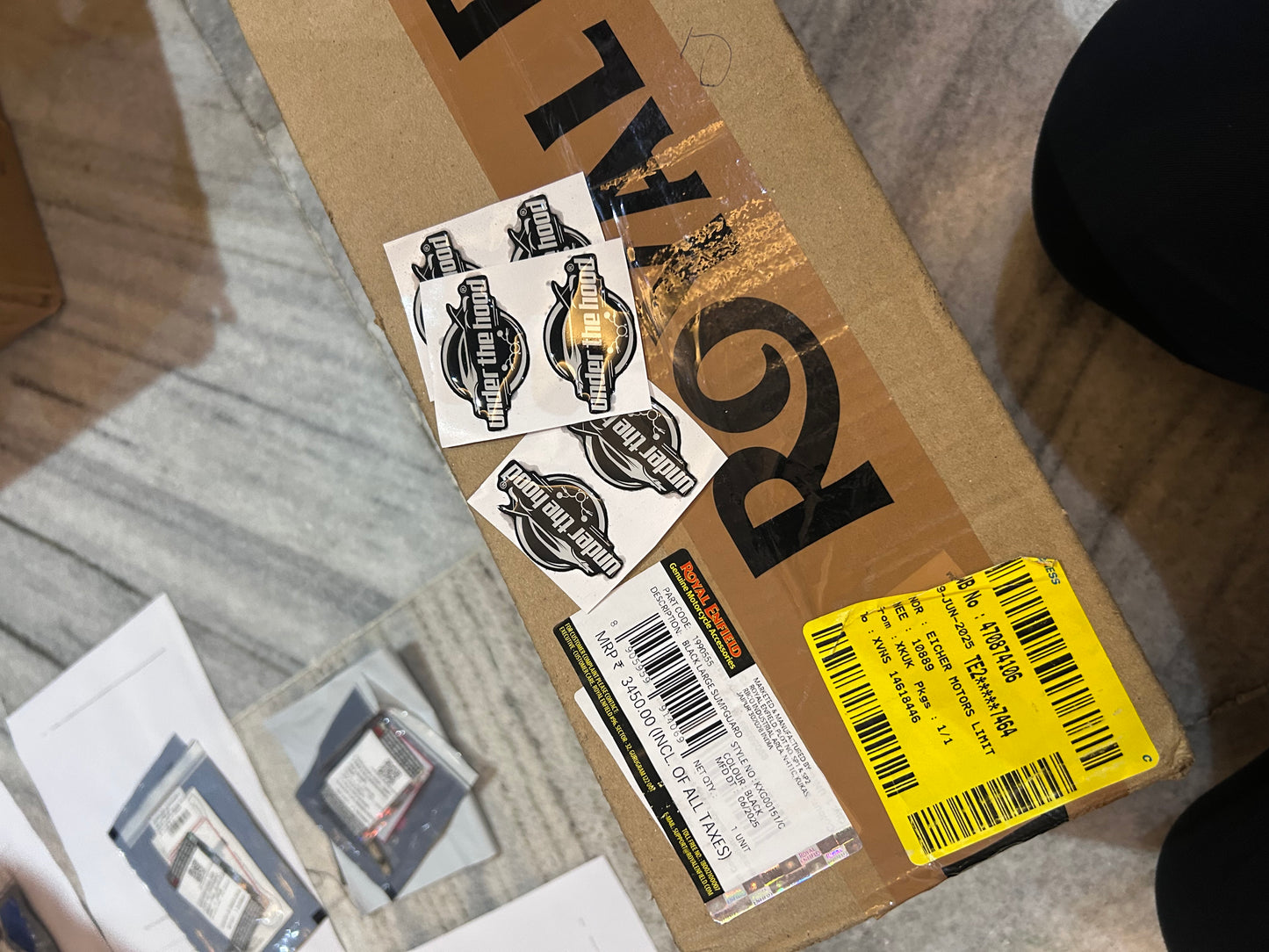 Royal Enfield Black Large Sumpguard 1990555 — OEM Engine Under-Guard for Bear 650, Interceptor 650 & Continental GT 650