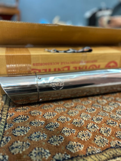 Royal Enfield 1990714 Silver Slashcut Silencer-IN — OEM Silencer for Classic UCE