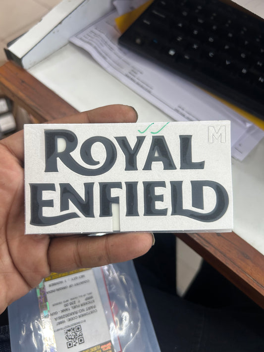 Royal Enfield RAK00296/A Fuel Tank Decal – Gloss Black Side Sticker for Classic 350 Dark Stealth Black (Single Piece)