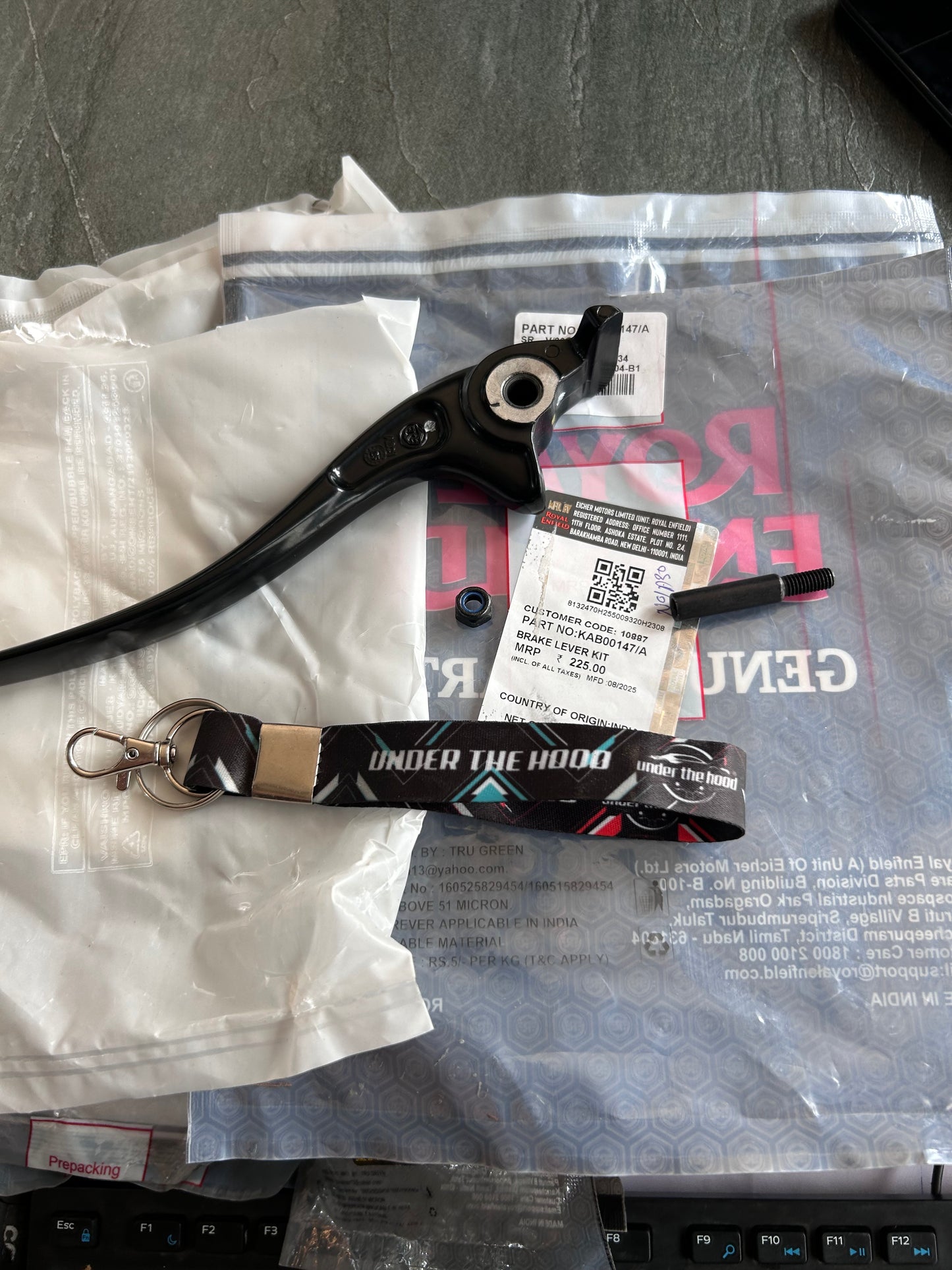 Royal Enfield KAB00147/A Front Brake Lever Kit Black – Hunter 350