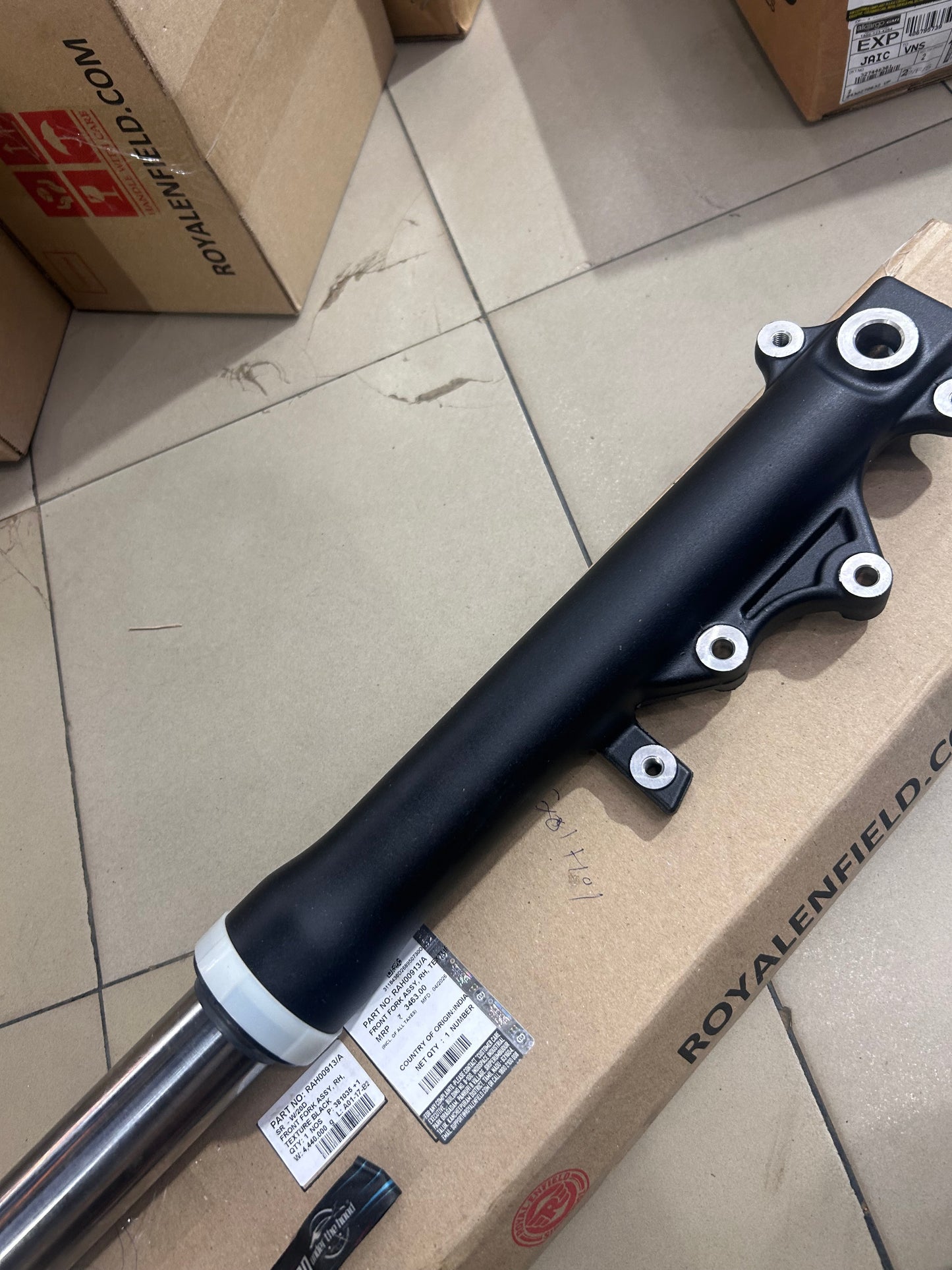 Royal Enfield Classic 350 Reborn RH Front Fork Assembly Texture Black RAH00913/A