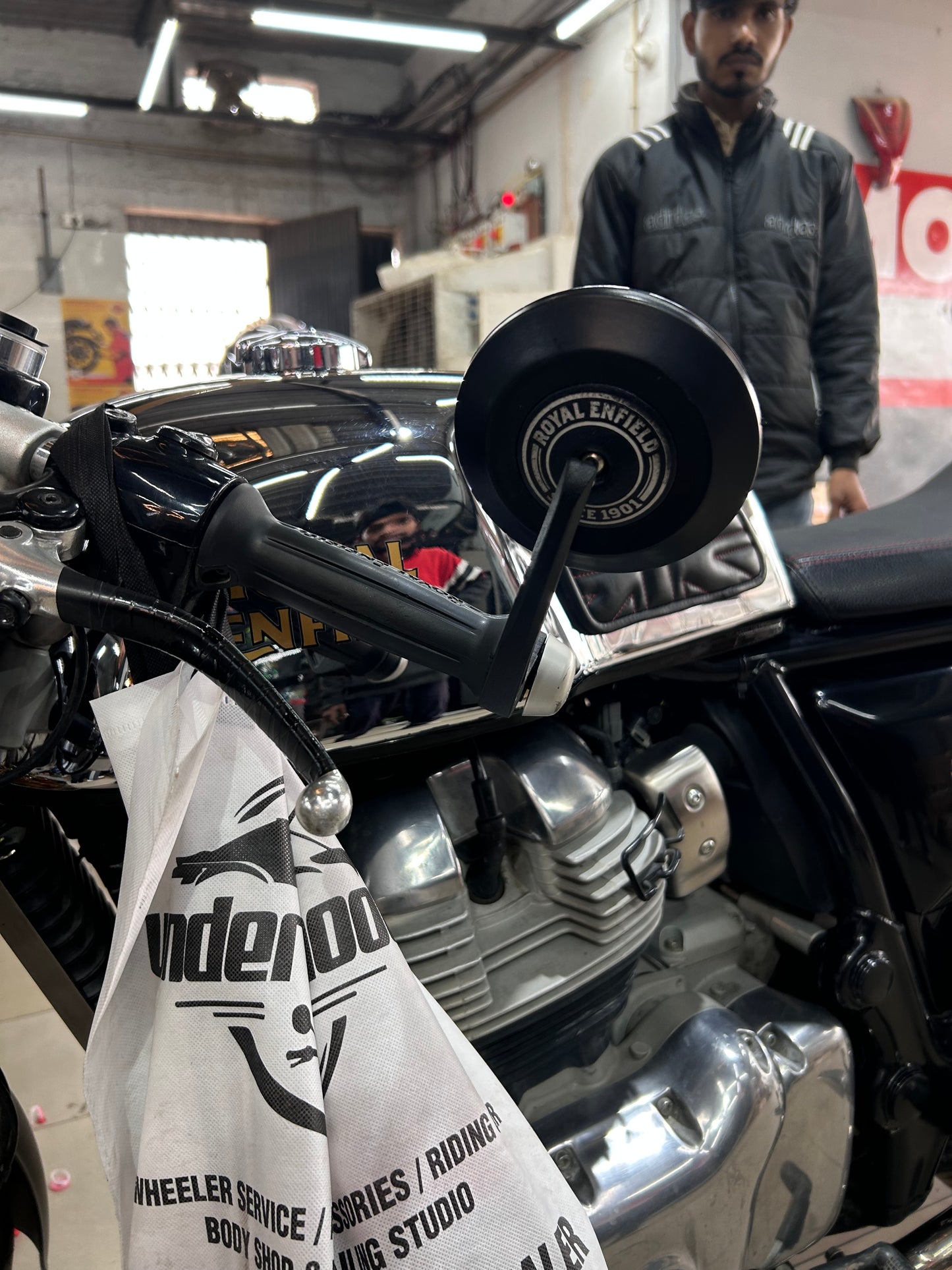 Premium GMA-Style Bar-End Touring Mirrors for Royal Enfield (Replica) – Under The Hood Edition