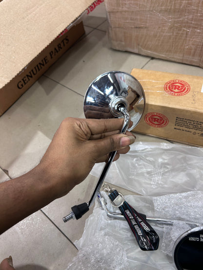 Rear View Mirror Set (LH+RH, Chrome) for Royal Enfield Electra 4S (Carb/Old Type) – 597372 (Mirror Set Electra 2004)