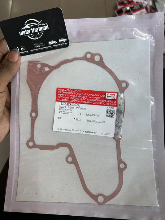 Hero Genuine Left Crank Case Cover Gasket for Selected HF Deluxe, Passion & Splendor Plus Variants | Magnet Cover Gasket / Left Crank Case Packing | 11395ACK01099S