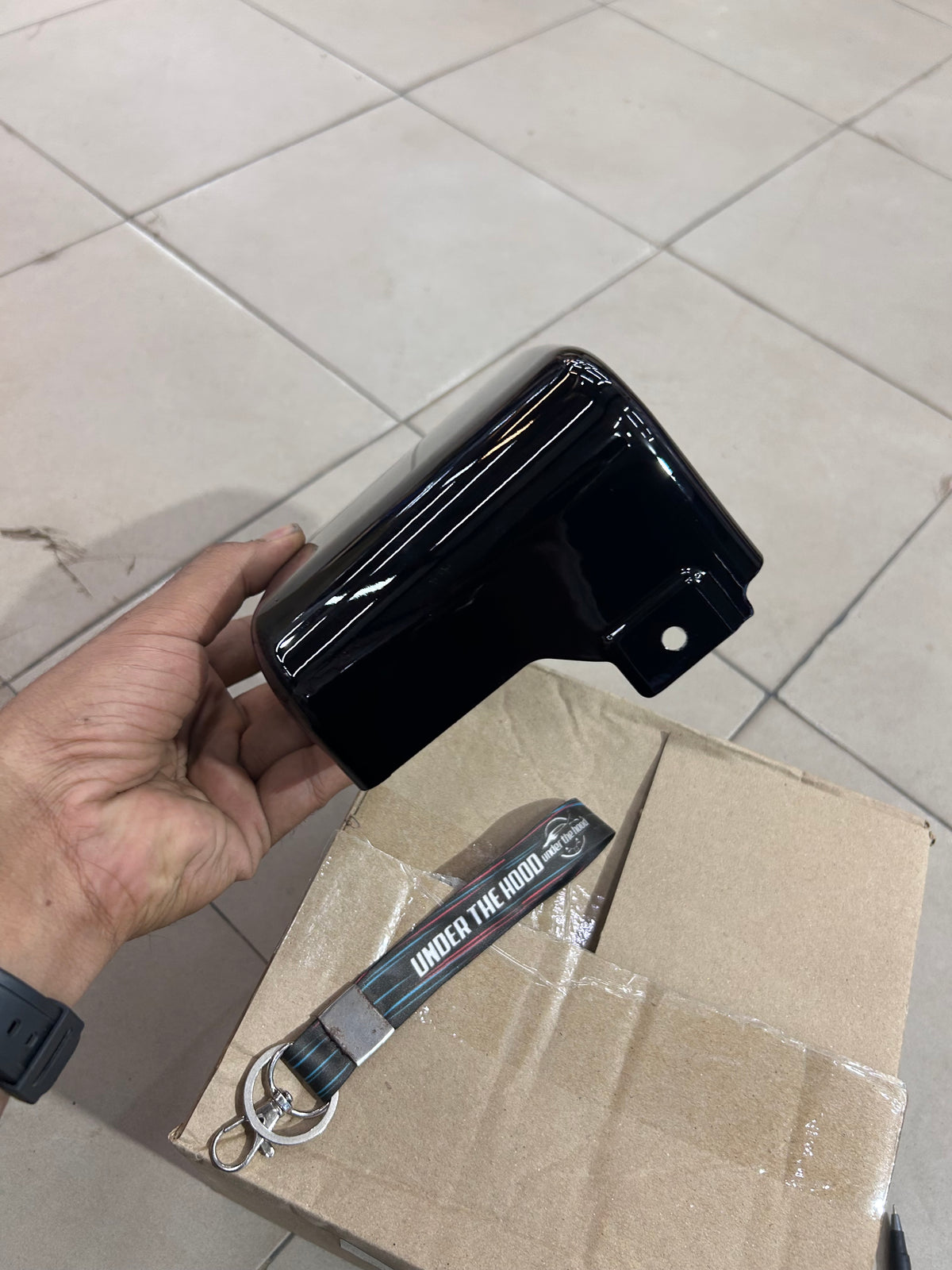 Royal Enfield Bullet 350 J-Series RH Rectangular Side Box Assembly – Gloss Black – RAV00759/A