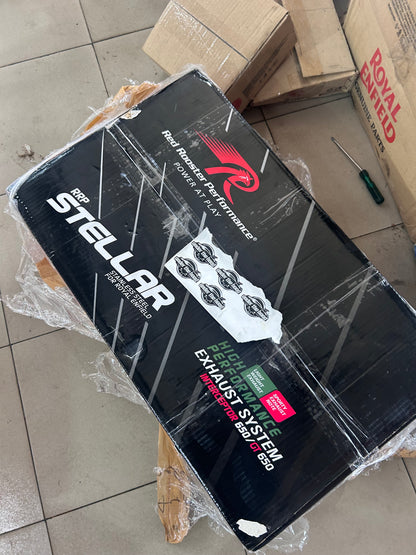 Royal Enfield Interceptor / Continental GT 650 Red Rooster Performance Exhaust – Black Matte Stellar