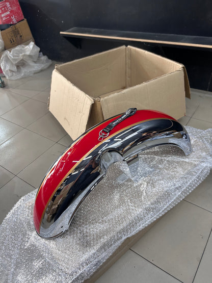 Royal Enfield Front Mudguard with Sticker GT Red & Chrome RAG00120/A for Classic 350 Reborn