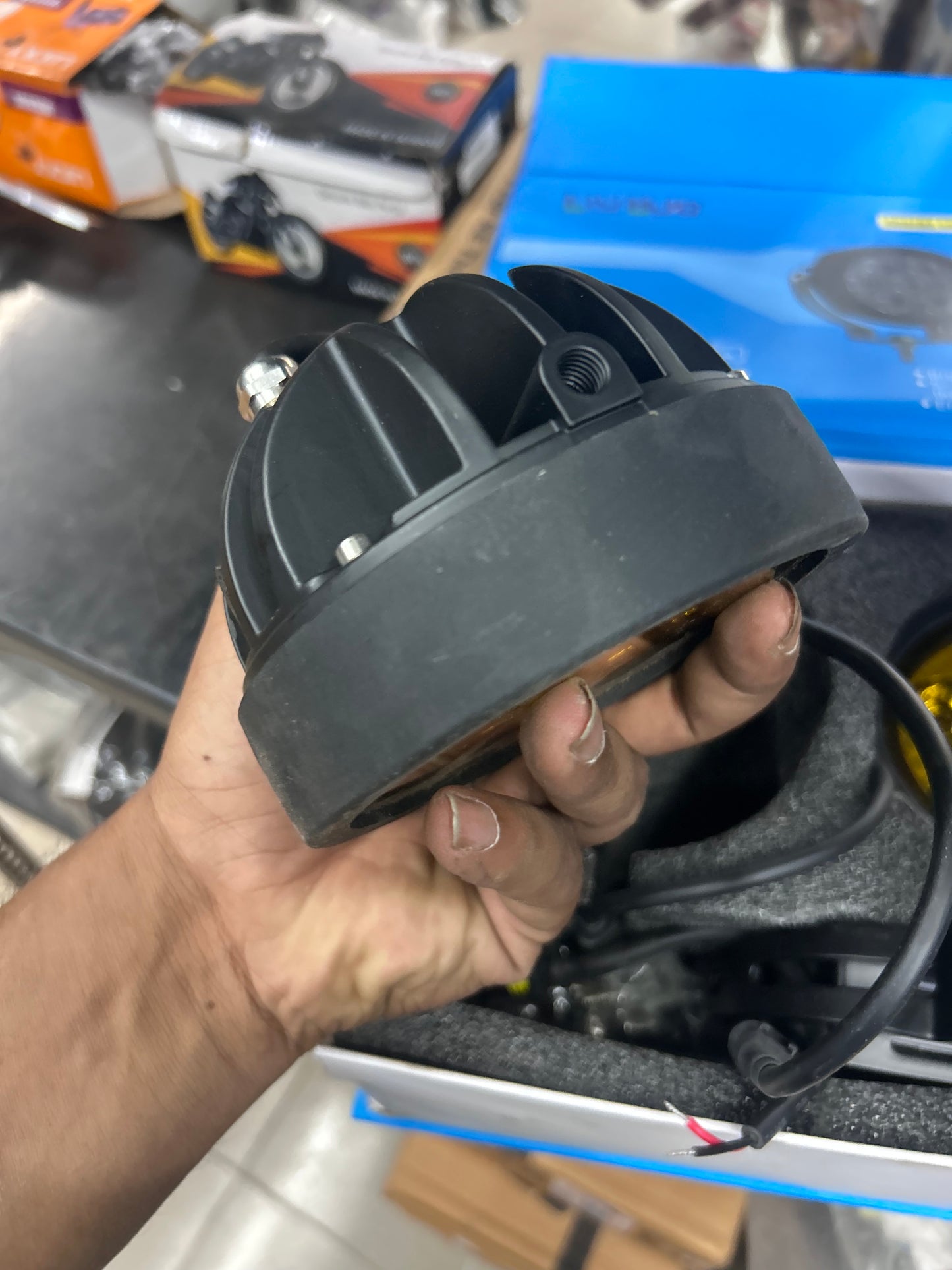 LIU HJG 70W 7-LED Round Fog / Driving Lights (Yellow) – Pair | DC 9–36V | IP68